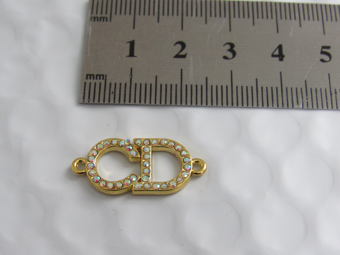 Dior Double End Gold Crystal Encrusted Zipper Pull Charm!