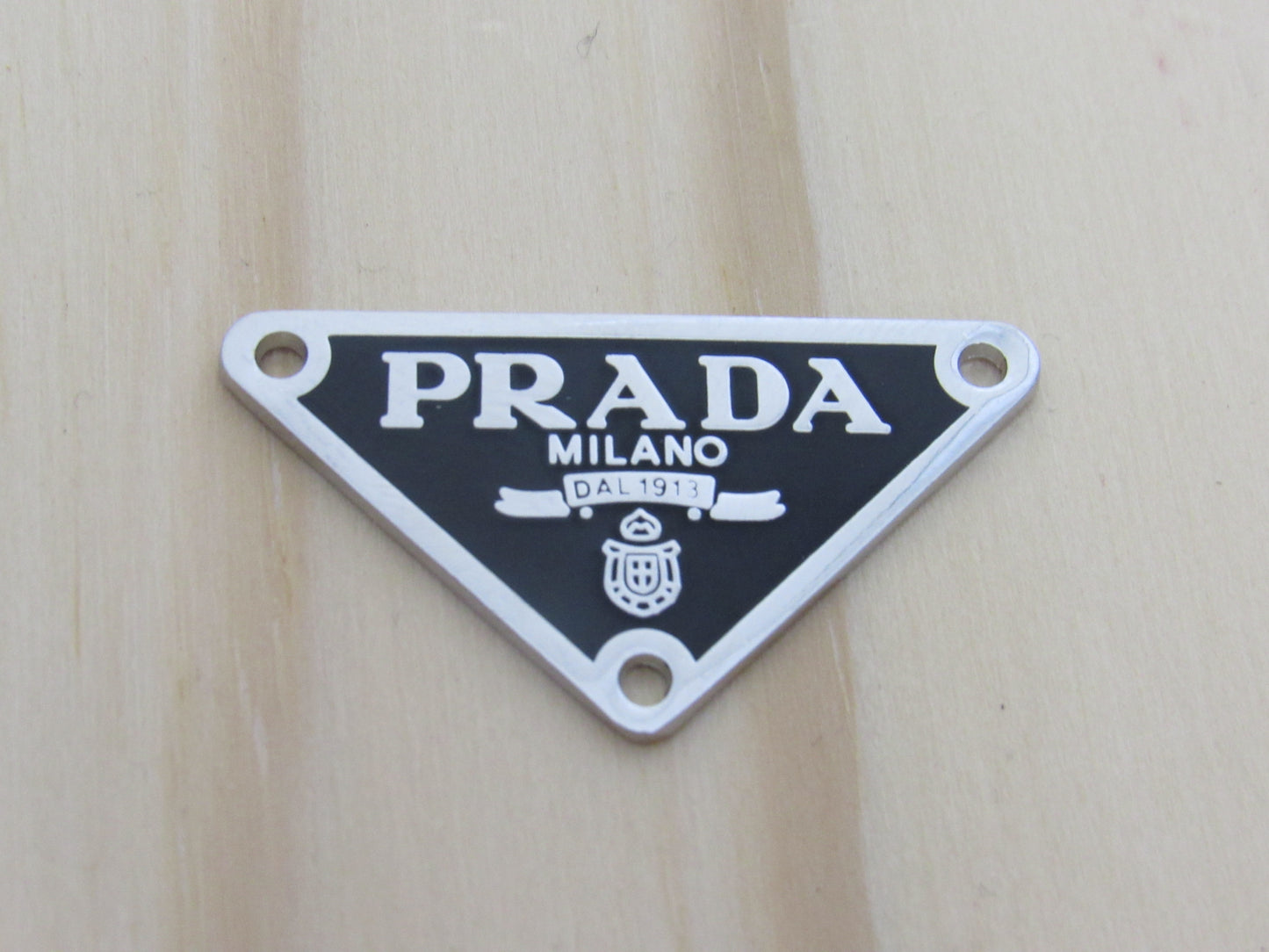 Prada Black And Chrome 3 Hole Button Zipper Pull Charm Stamped!