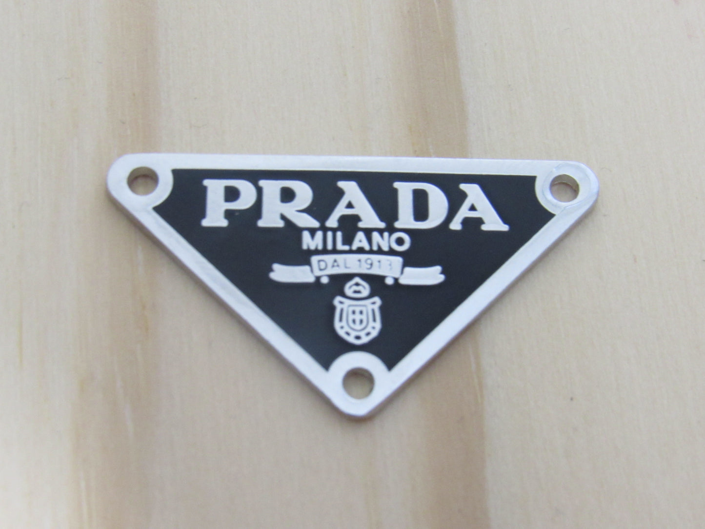 Prada Black And Chrome 3 Hole Button Zipper Pull Charm Stamped!