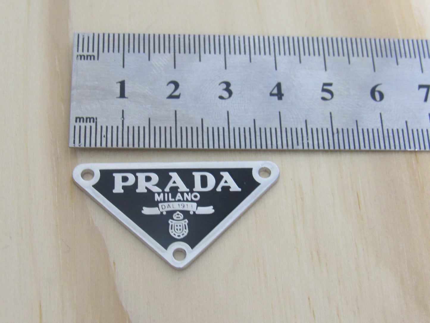 Prada Black And Chrome 3 Hole Button Zipper Pull Charm Stamped!