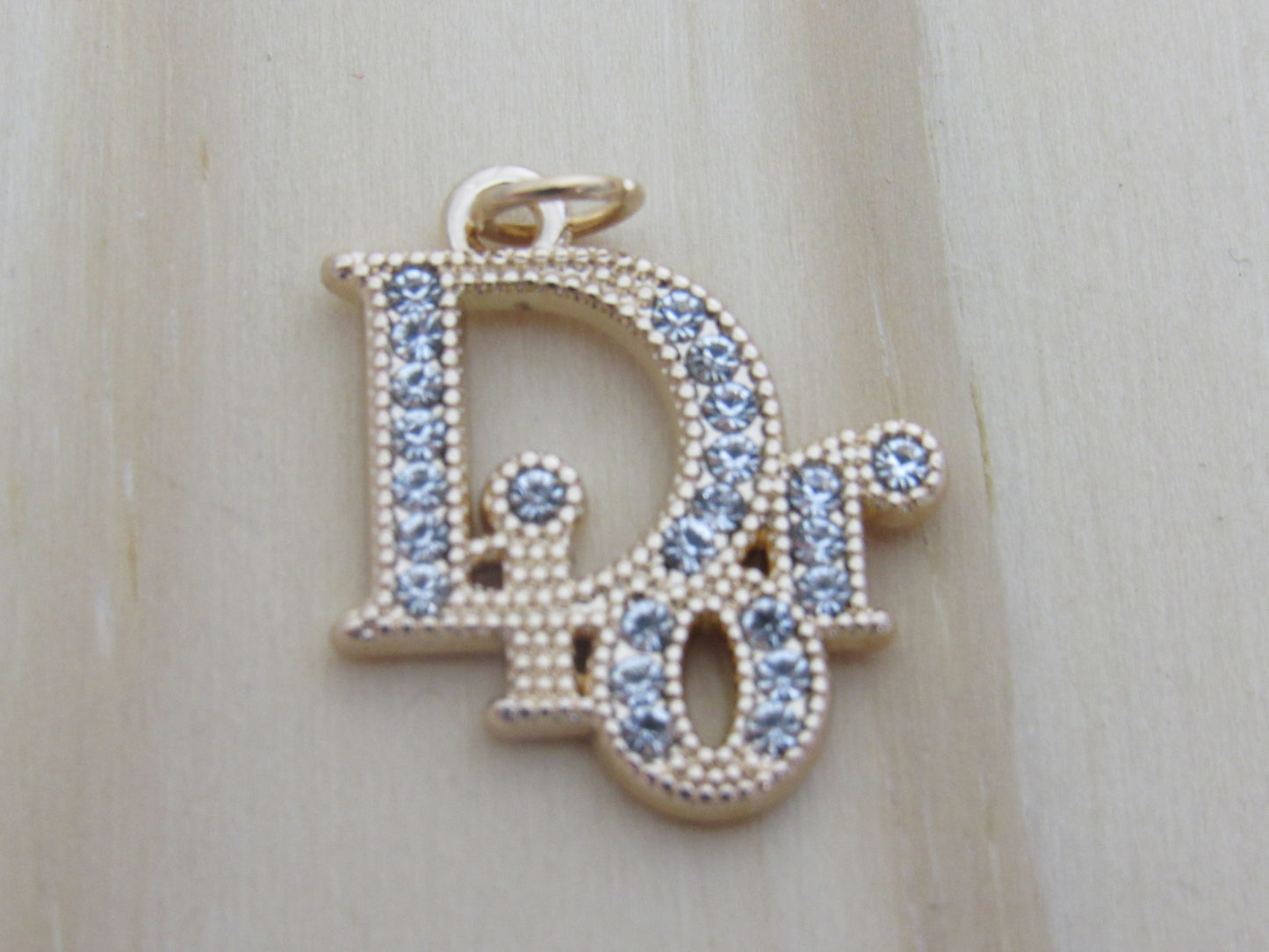 Dior Gold Crystal Rhinestone Iced Zipper Pull Charm!