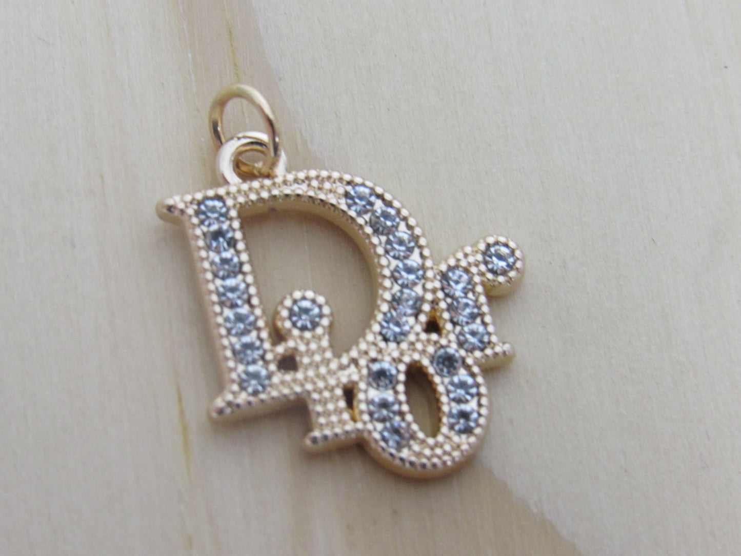 Dior Gold Crystal Rhinestone Iced Zipper Pull Charm!