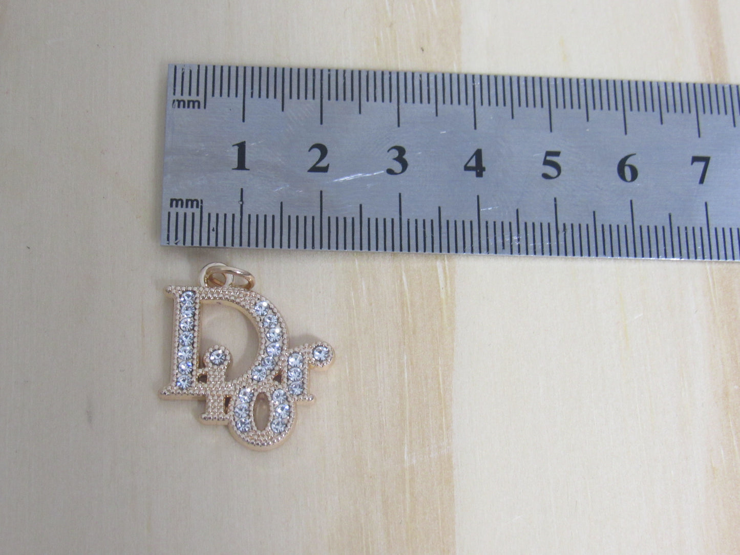 Dior Gold Crystal Rhinestone Iced Zipper Pull Charm!