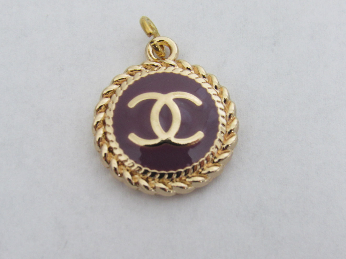 Chanel Purple And Gold Medallion Zipper Pull Charm Stamped!