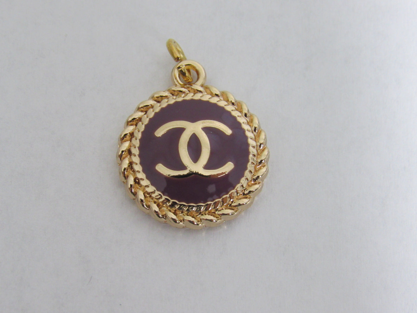 Chanel Purple And Gold Medallion Zipper Pull Charm Stamped!