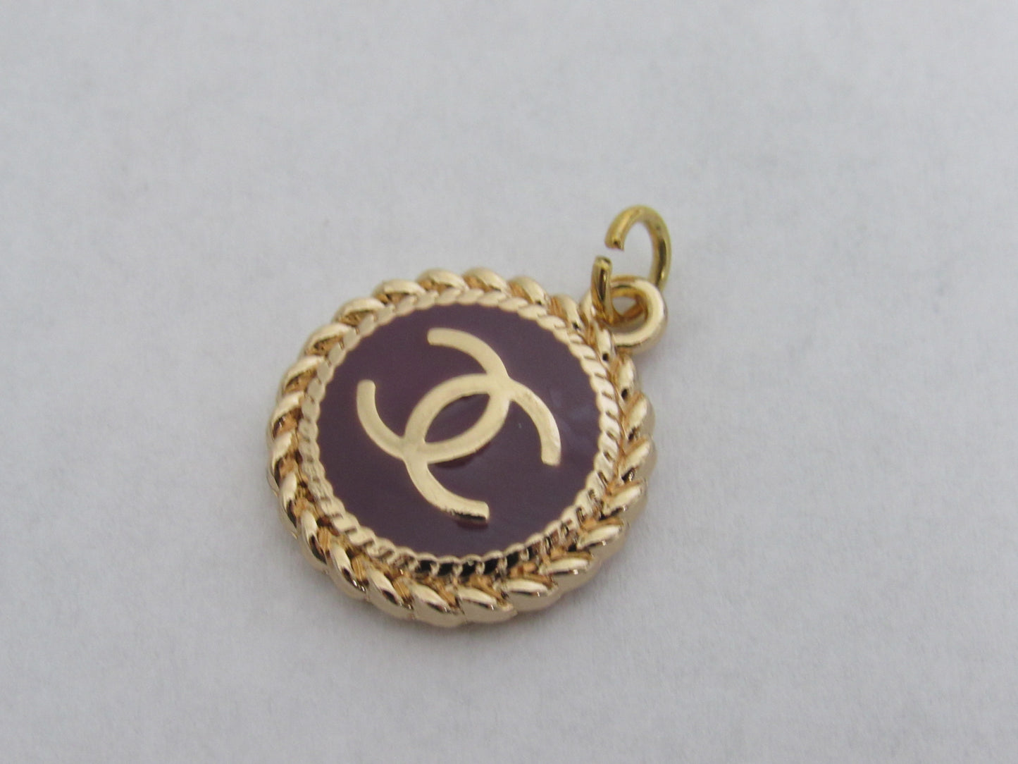 Chanel Purple And Gold Medallion Zipper Pull Charm Stamped!