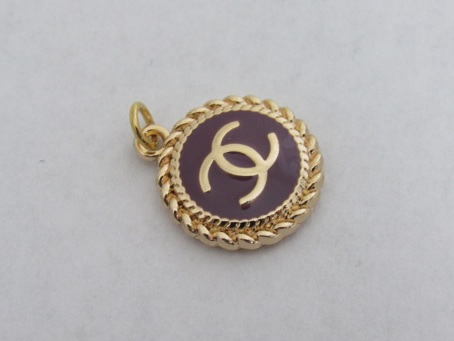 Chanel Purple And Gold Medallion Zipper Pull Charm Stamped!