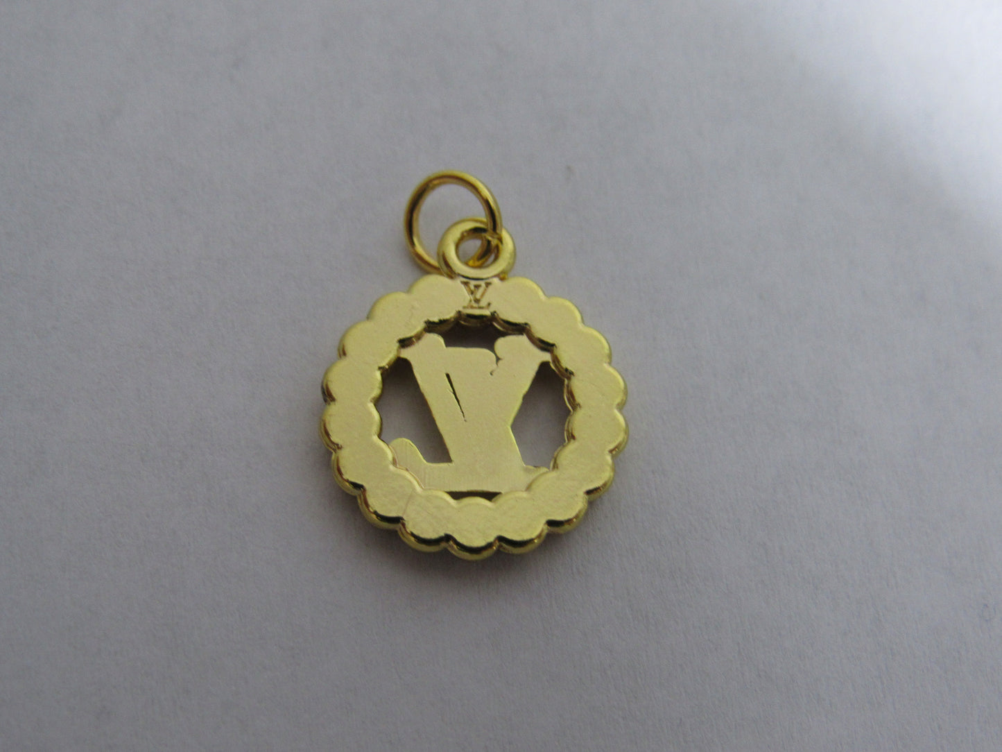 Louis Vuitton Gold Tone Clear Rhinestone Lined Oval Zipper Pull Charm!