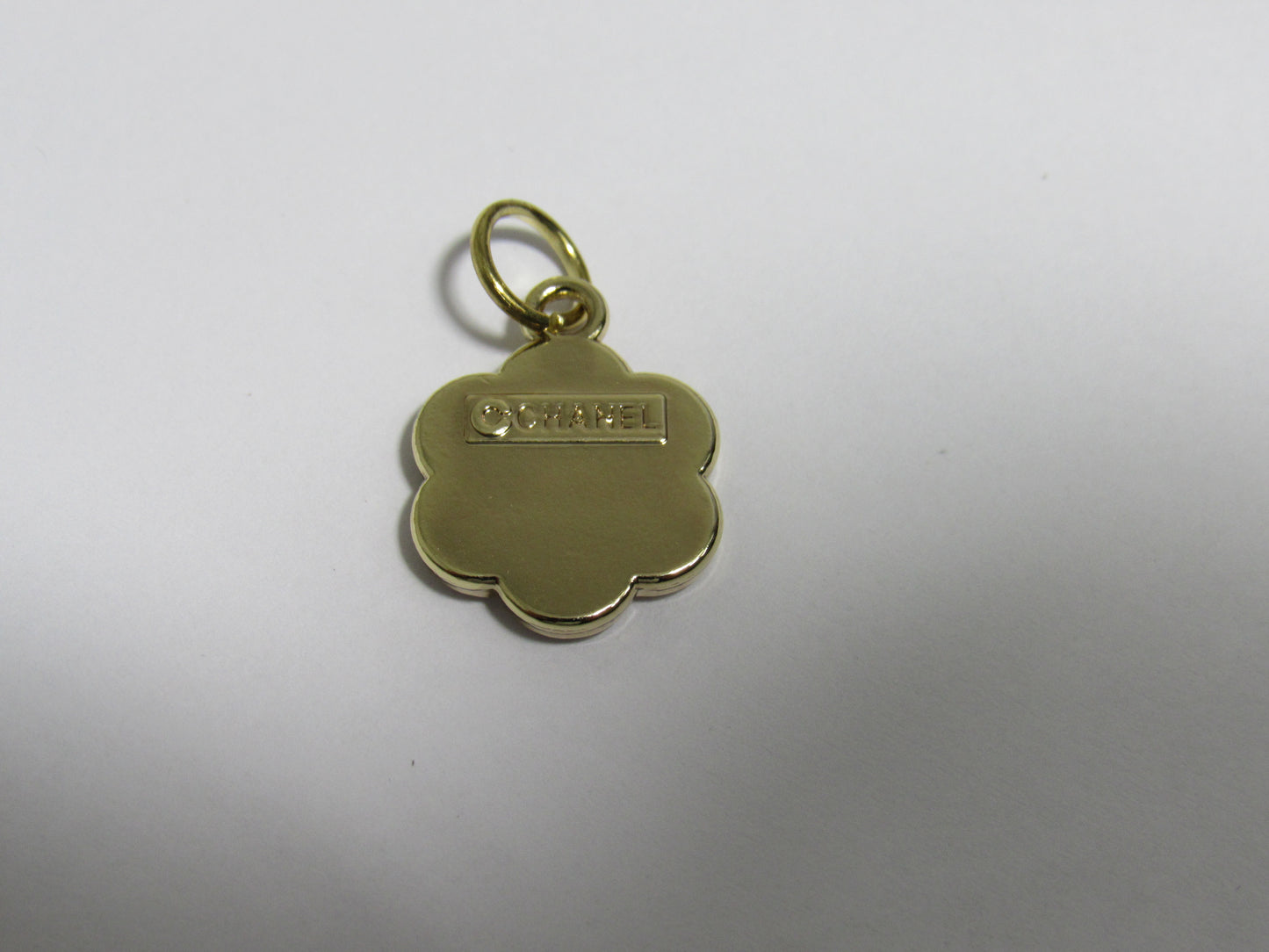 Chanel White And Gold Flower Zipper Pull Charm Stamped!