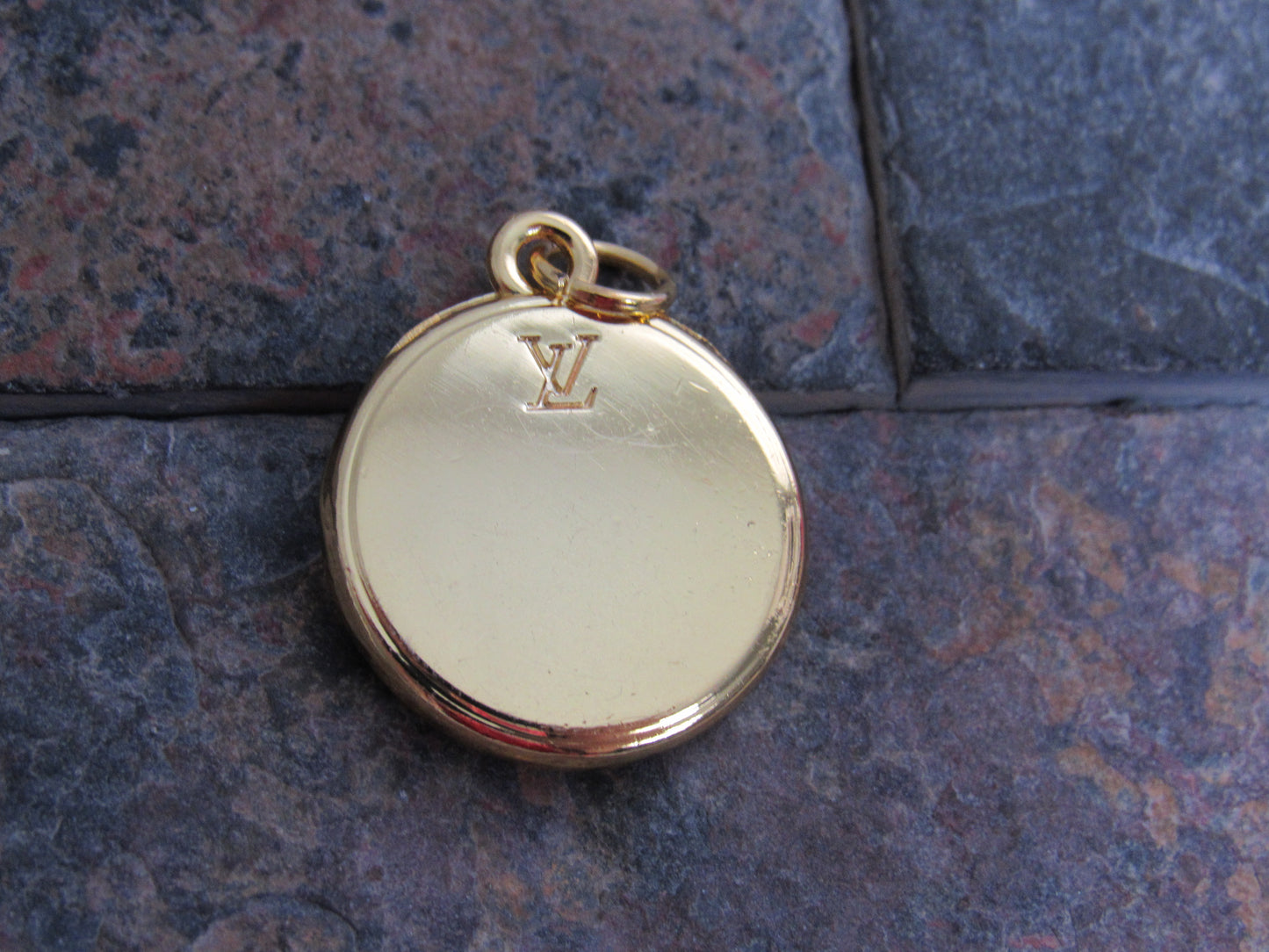 Louis Vuitton Gold Tone Engraved Medallion Zipper Pull Charm!