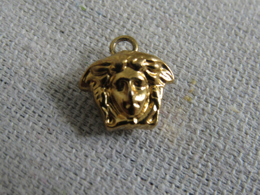 Versace Vintage Gold Tone Medusa Head Pendant Charm!