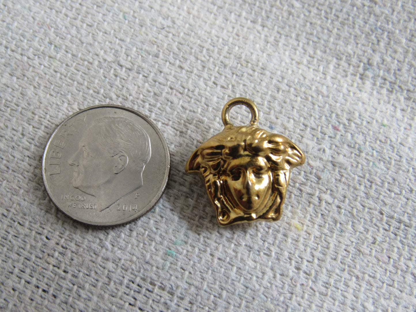 Versace Vintage Gold Tone Medusa Head Pendant Charm!