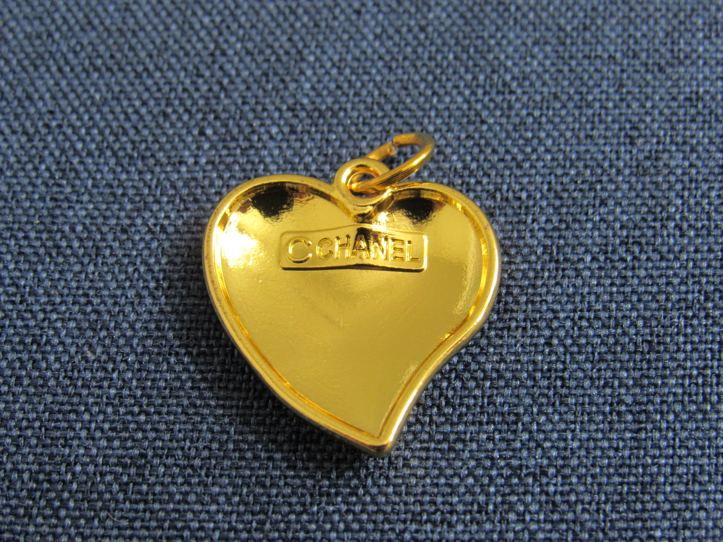 Chanel Retro Black And Gold Abstract Heart Zipper Pull Charm Stamped!