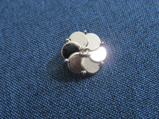 Chanel Retro Silver Tone Flower Button 15mm Stamped!