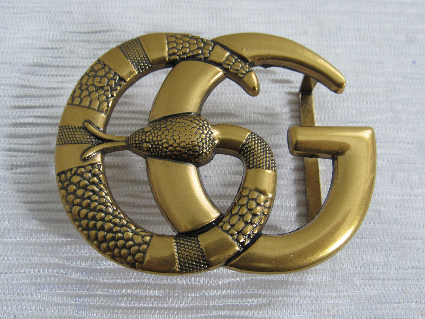 Gucci Brass Upcycled Double G Snake Belt Buckle!