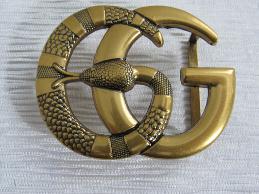 Gucci Brass Upcycled Double G Snake Belt Buckle!