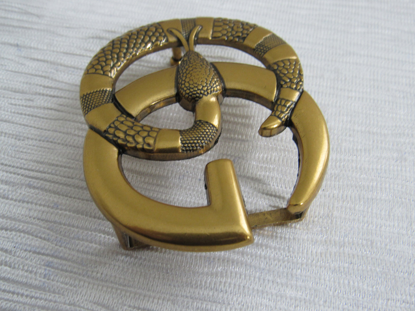 Gucci Brass Upcycled Double G Snake Belt Buckle!