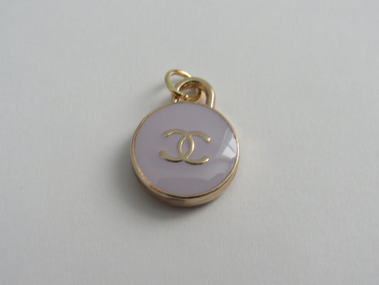 Chanel Enamel Double Side CC Purple And Gold Zipper Pull Charm!