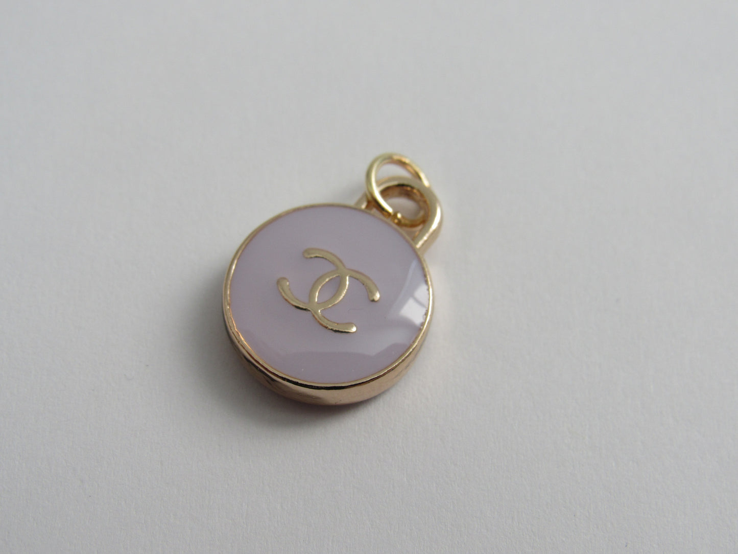 Chanel Enamel Double Side CC Purple And Gold Zipper Pull Charm!