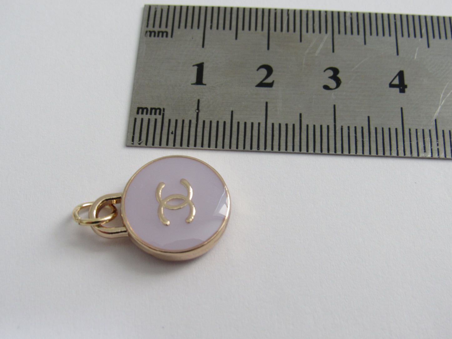 Chanel Enamel Double Side CC Purple And Gold Zipper Pull Charm!