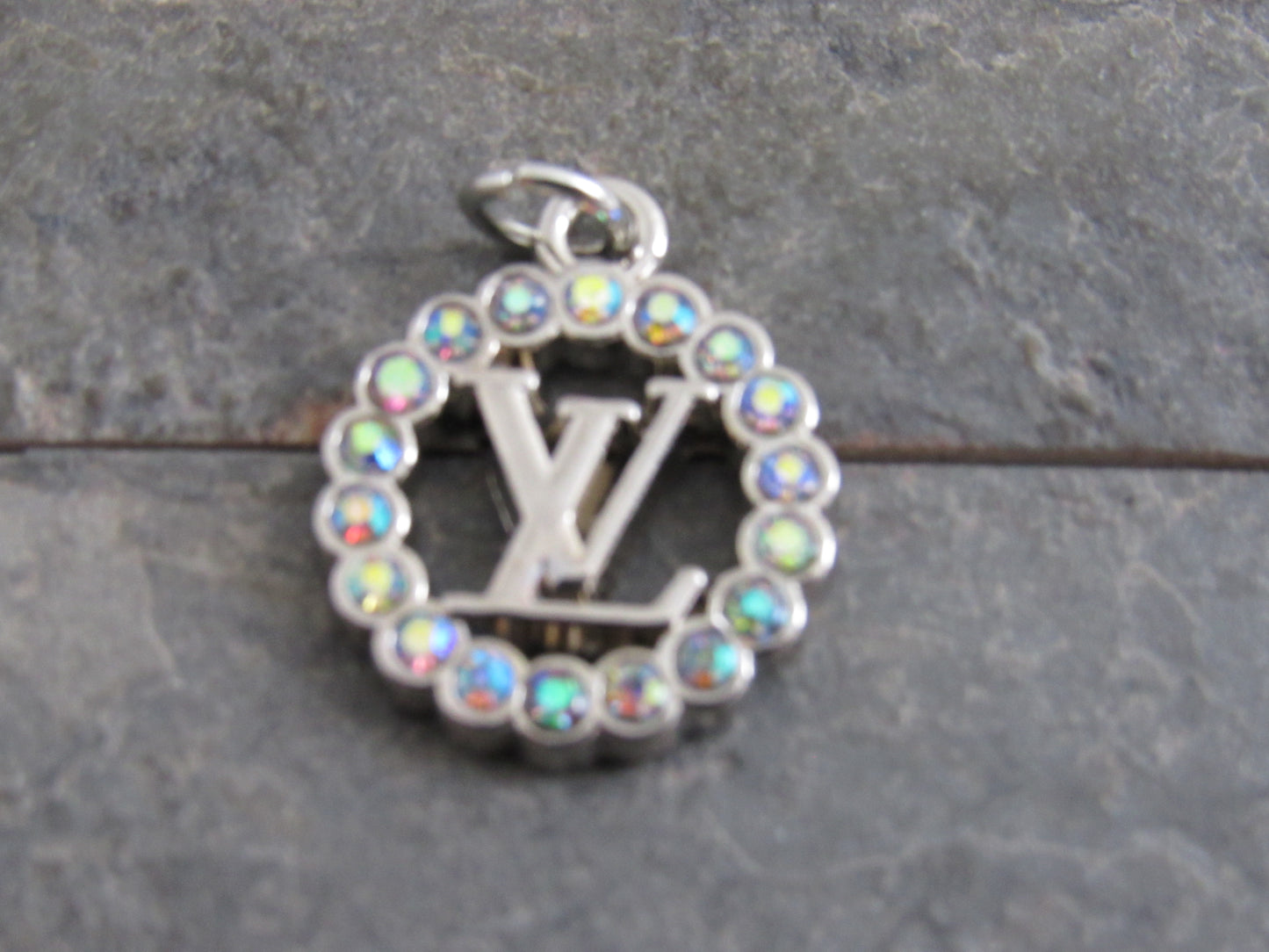 Louis Vuitton Clear Fire Crystal Silver Tone Oval Zipper Pull Charm!