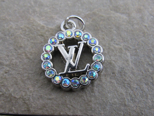 Louis Vuitton Clear Fire Crystal Silver Tone Oval Zipper Pull Charm!