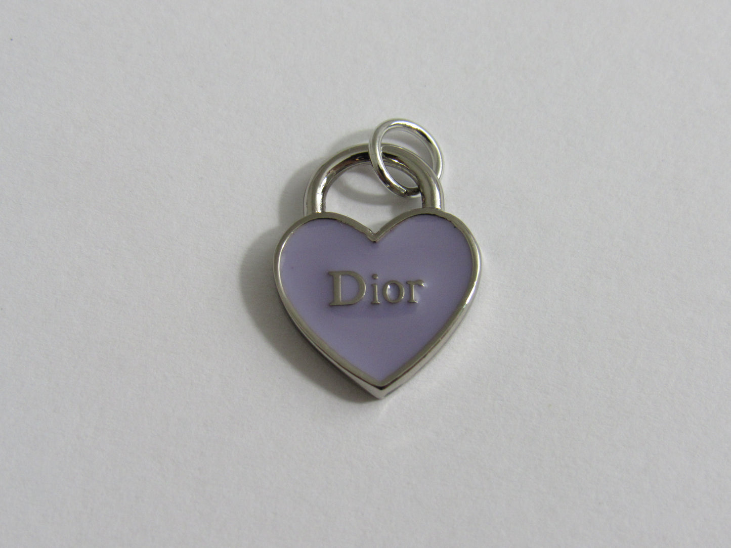 Dior Purple Lilac And Silver Baked Heart Charm Double Sided!