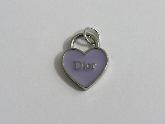 Dior Purple Lilac And Silver Baked Heart Charm Double Sided!