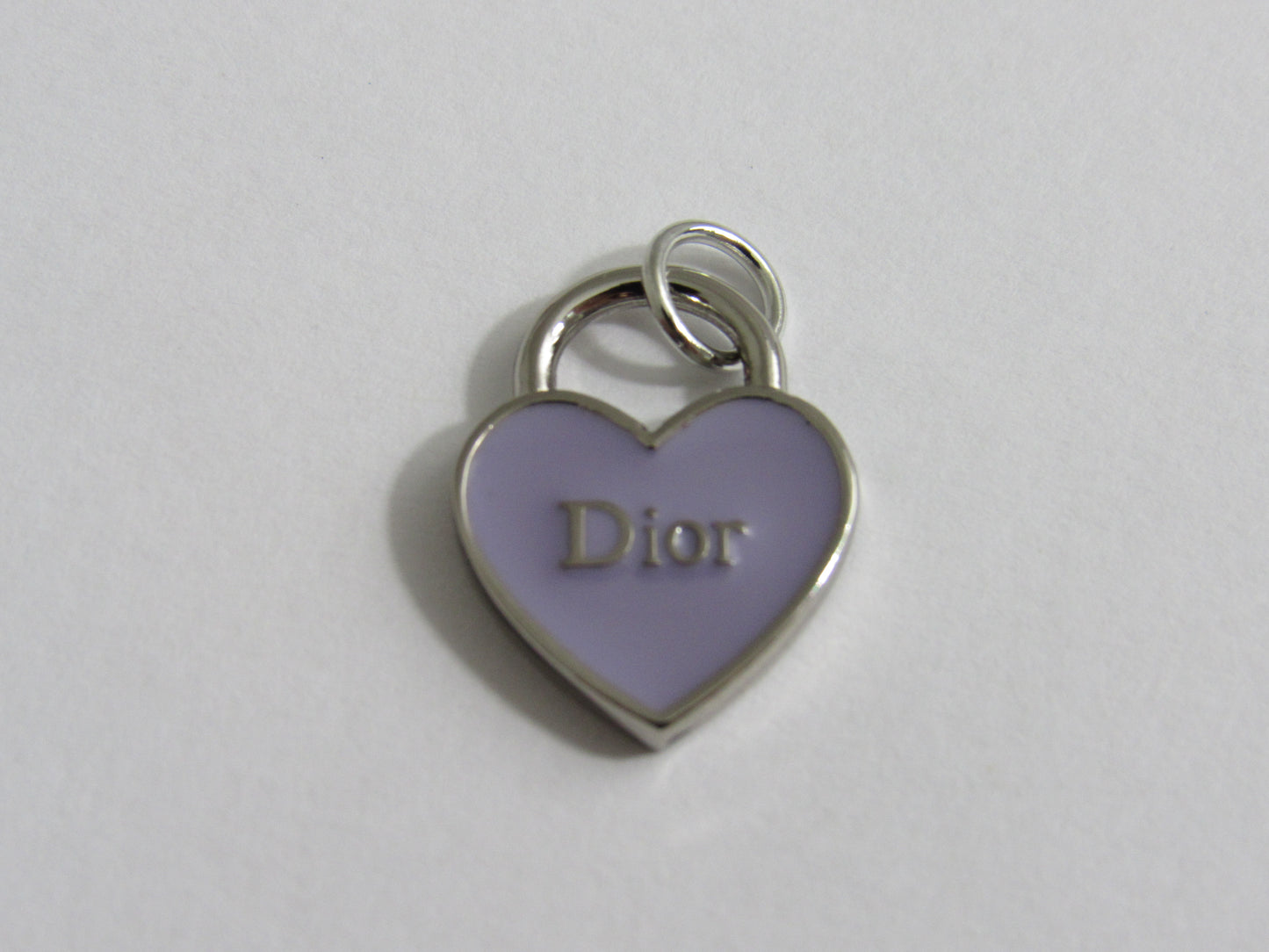 Dior Purple Lilac And Silver Baked Heart Charm Double Sided!