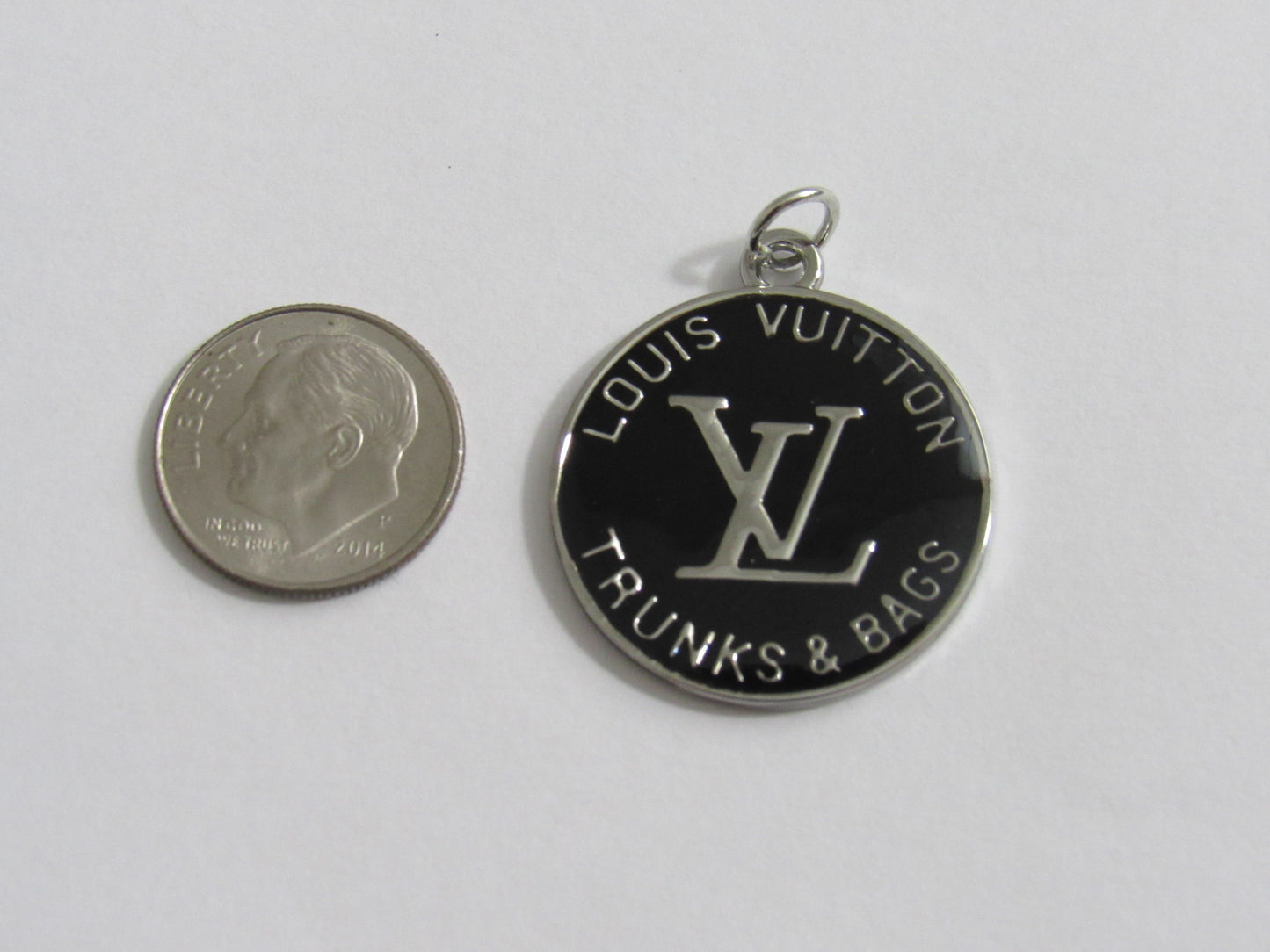 Louis Vuitton Trunks And Bags Black And Silver Tone Handbag Charm!