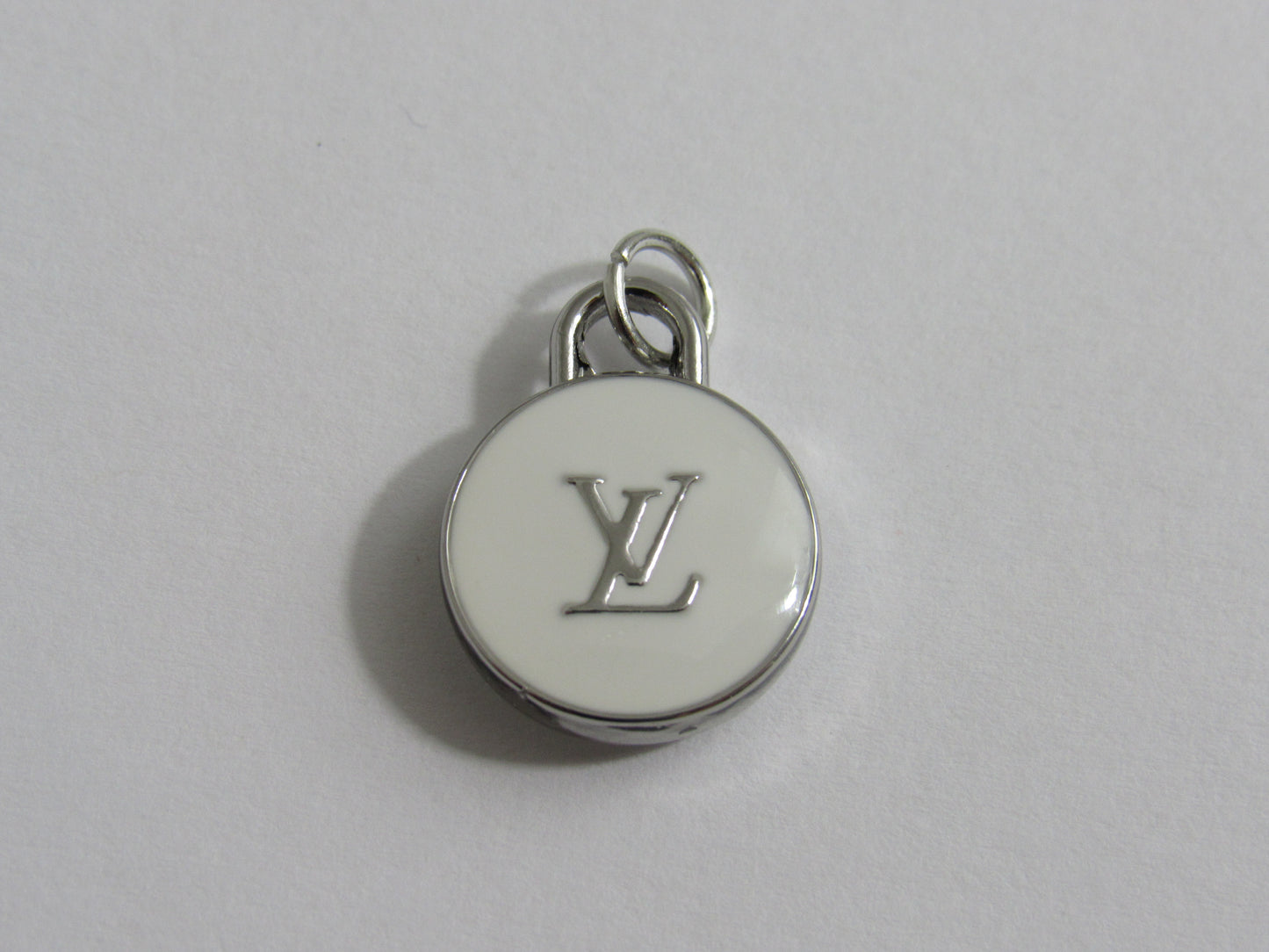 Louis Vuitton Cream White And Silver Tone 15mm Zipper Pull Charm Double Sided!