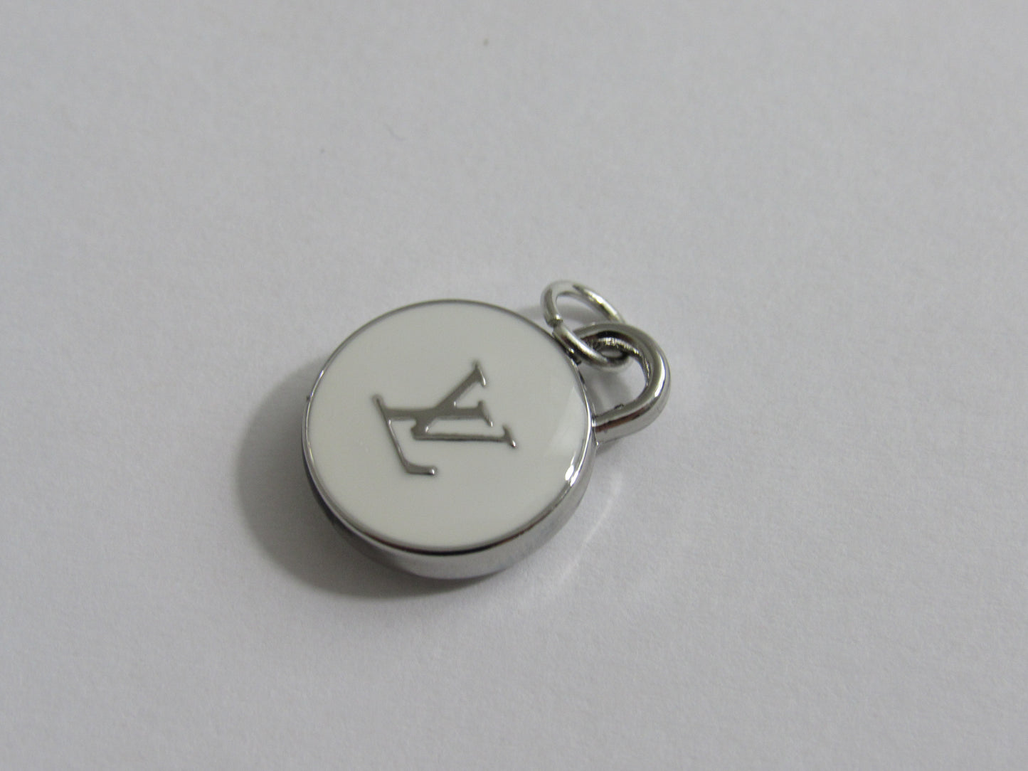 Louis Vuitton Cream White And Silver Tone 15mm Zipper Pull Charm Double Sided!