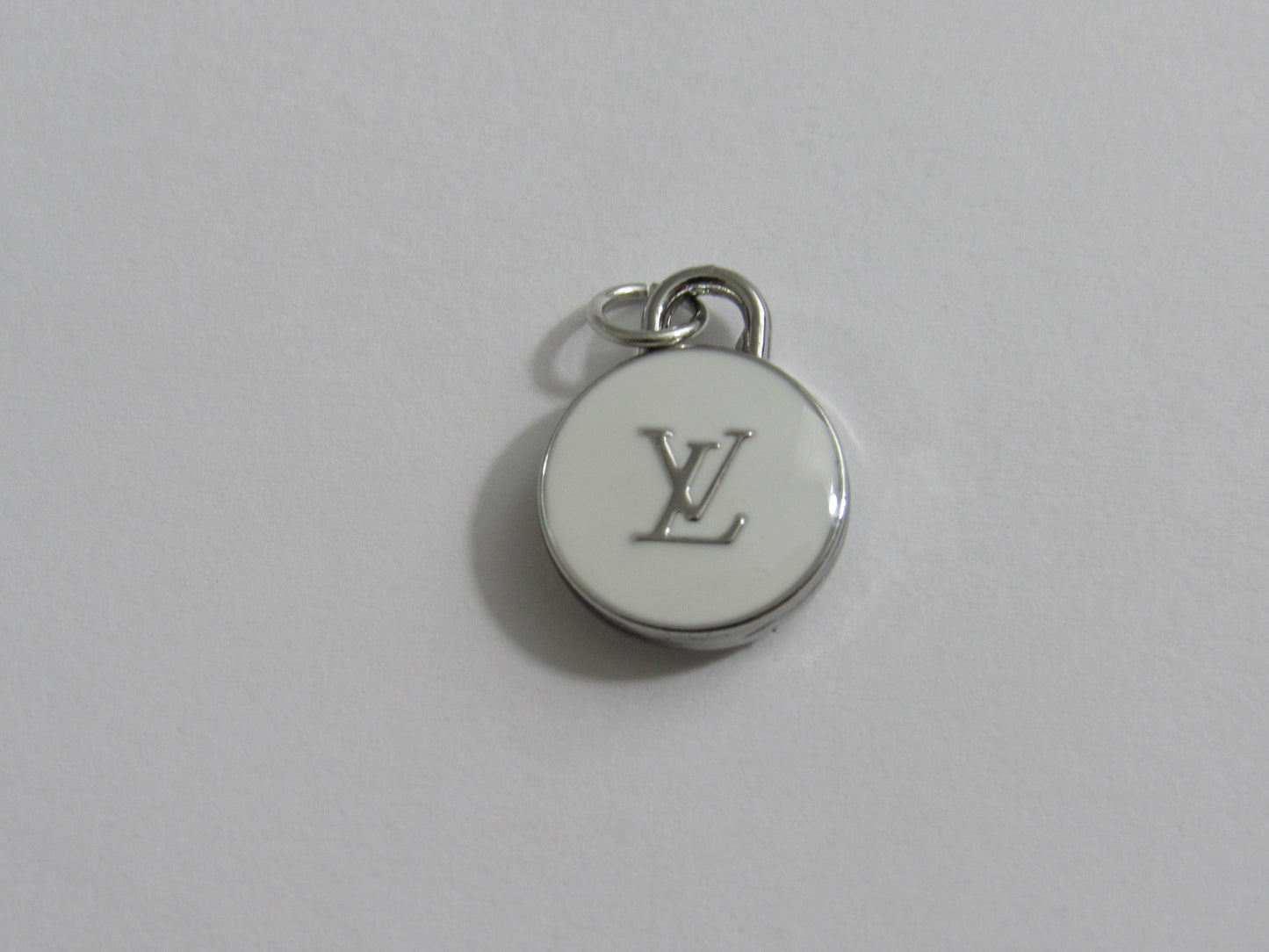 Louis Vuitton Cream White And Silver Tone 15mm Zipper Pull Charm Double Sided!