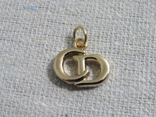 Christian Dior CD Gold Tone Zipper Pull Charm Pendant!