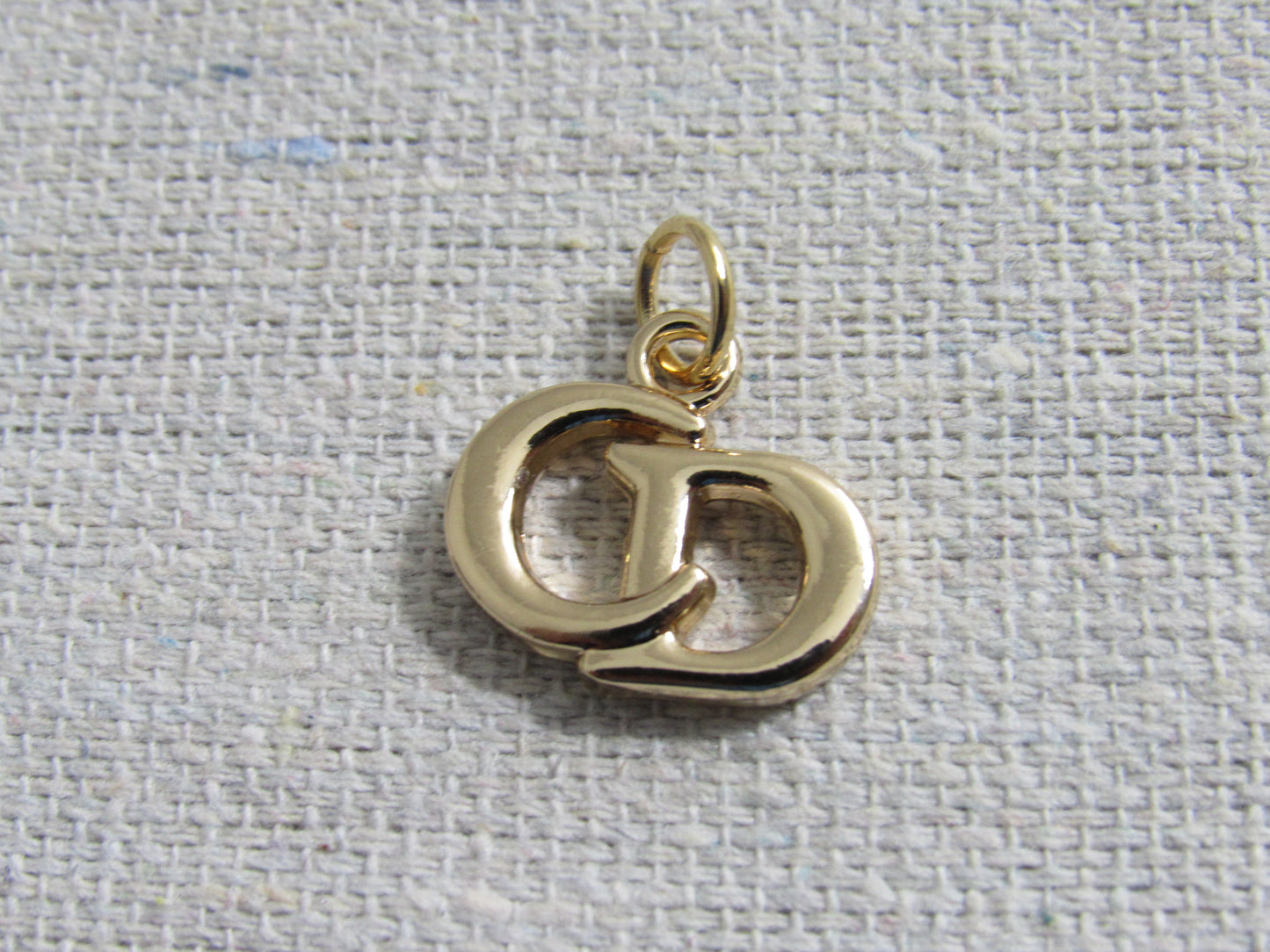 Christian Dior CD Gold Tone Zipper Pull Charm Pendant!