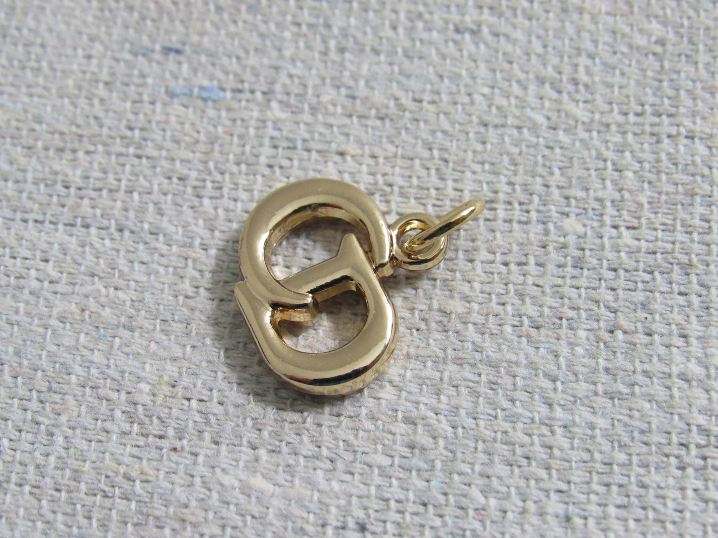 Christian Dior CD Gold Tone Zipper Pull Charm Pendant!