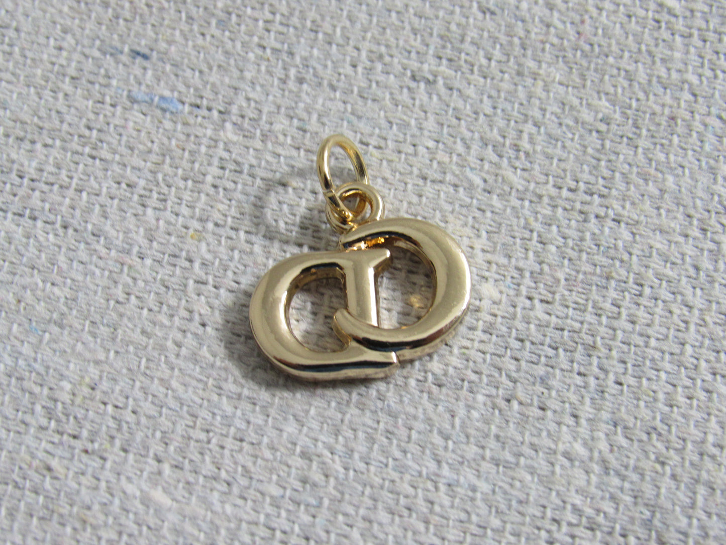 Christian Dior CD Gold Tone Zipper Pull Charm Pendant!