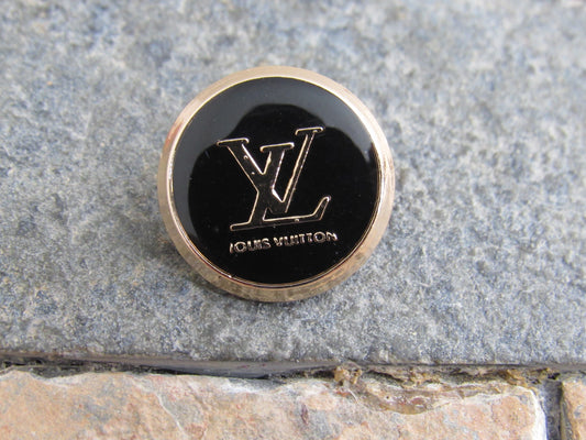 Louis Vuitton Black And Gold Tone Oval button 17mm Stamped!