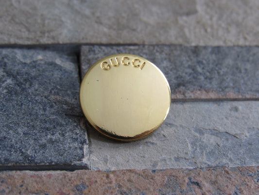 Gucci Gold Tone 20mm Engraved Button!