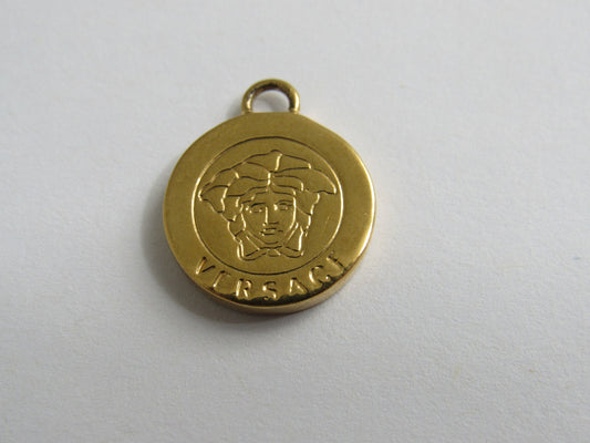 Versace Vintage Gold Tone Medusa Head Authentic Charm Pendant!