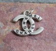 Chanel Silver Tone Script Engraved CC Zipper Pull Charm!