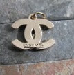 Chanel Gold Tone Teal Stone 1/2 Lined Zipper Pull Charm!