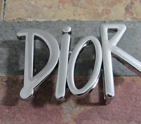 Dior Silver Tone Script Belt Buckle!