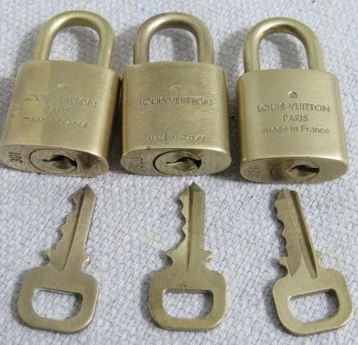 Lot Of 3 Louis Vuitton Vintage Padlock And Key Sets!