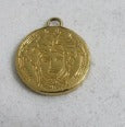 Versace Vintage Etched Medusa Gold Tone Coin Charm Pendant!