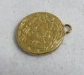 Versace Vintage Etched Medusa Gold Tone Coin Charm Pendant!