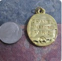 Chanel Gold Tone Hammered Engraved Oval Zipper Pull Charm!