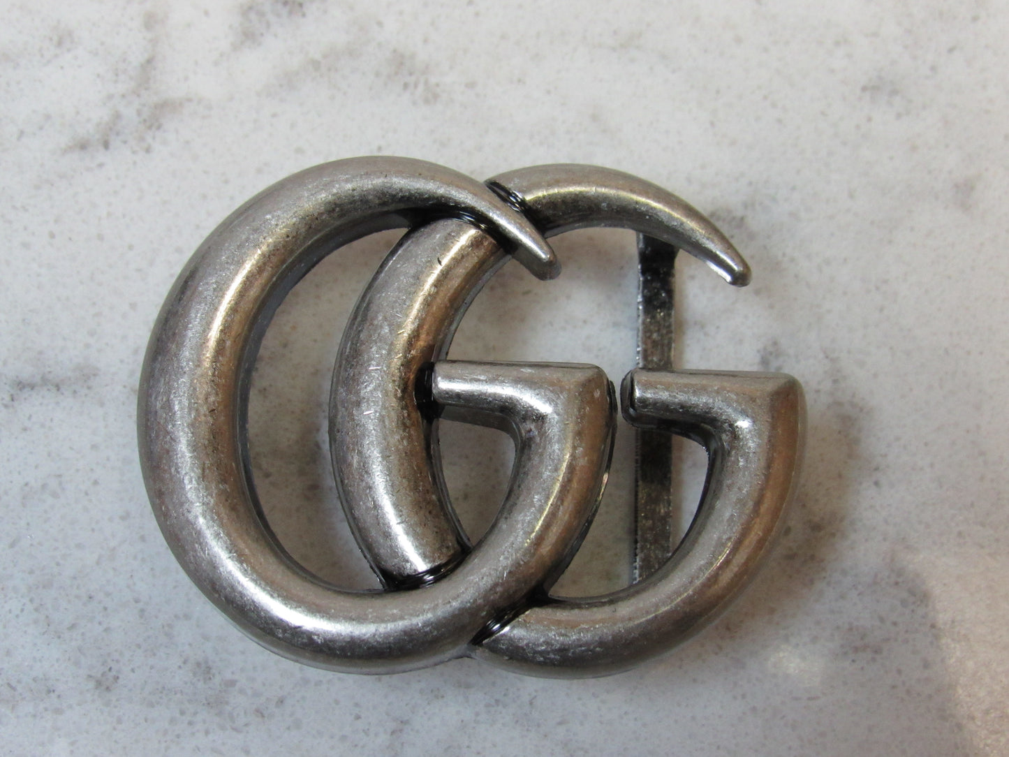 Double G Gun Metal Gucci Belt Buckle Smaller Size!