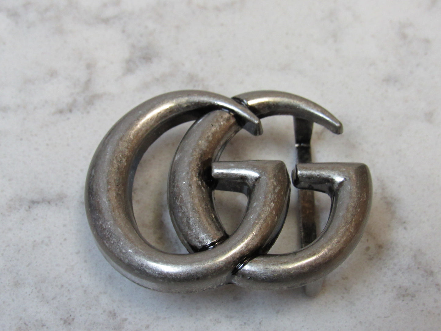 Double G Gun Metal Gucci Belt Buckle Smaller Size!