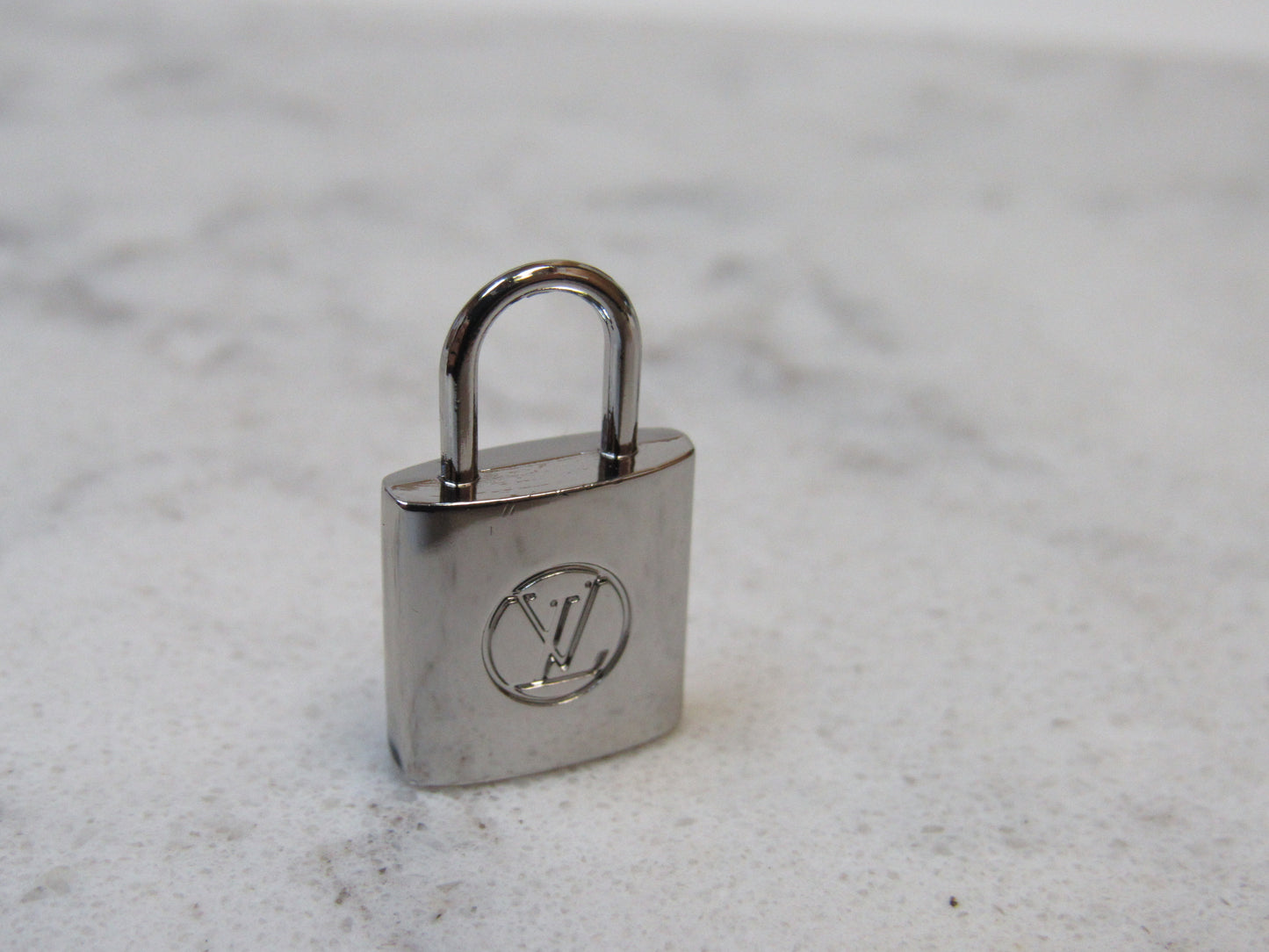 Louis Vuitton Engraved Silver Double Sided Padlock Charm!